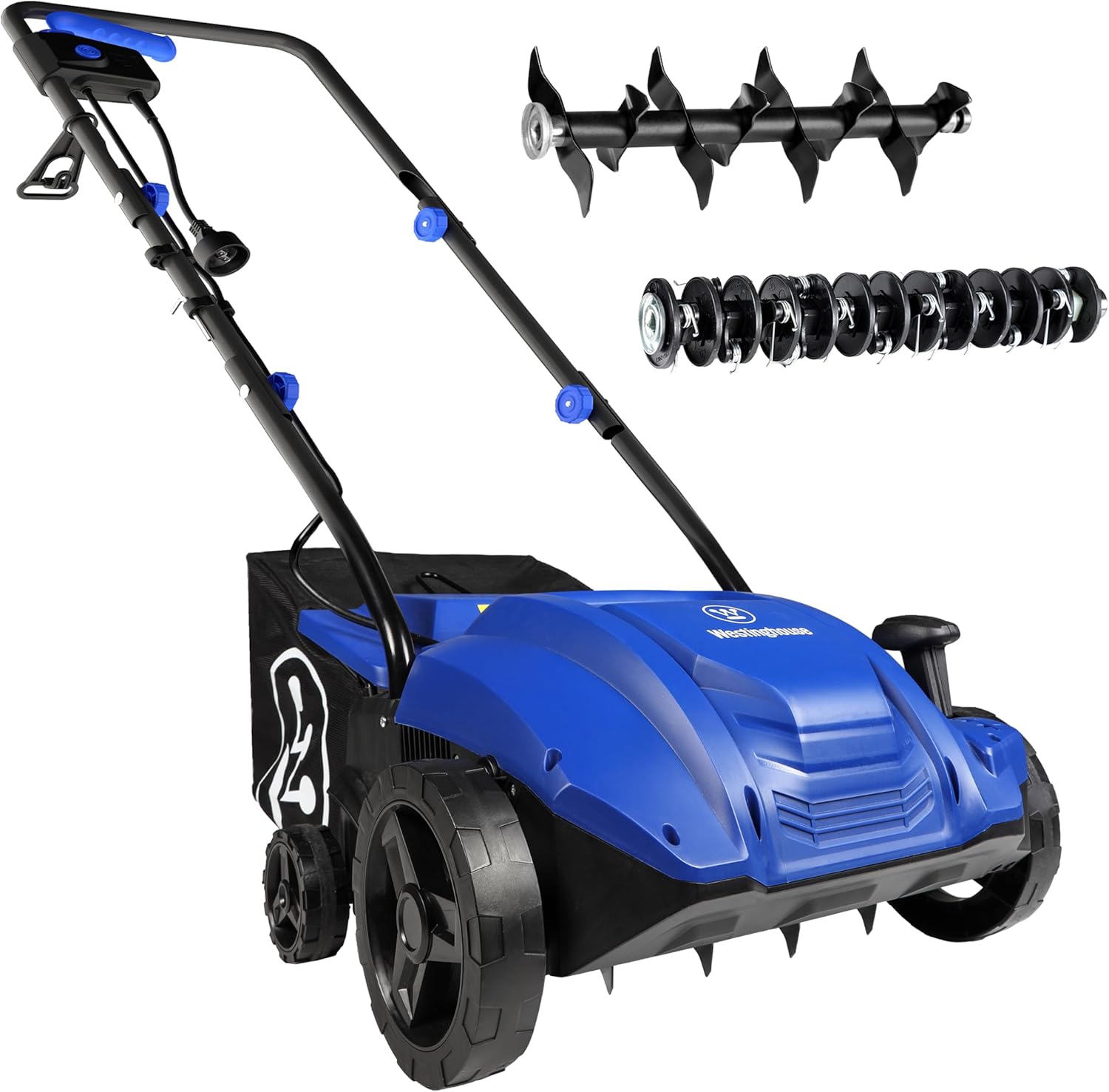 16" 15-Amp 2-in-1 Electric Dethatcher and Scarifier with Collection Bag