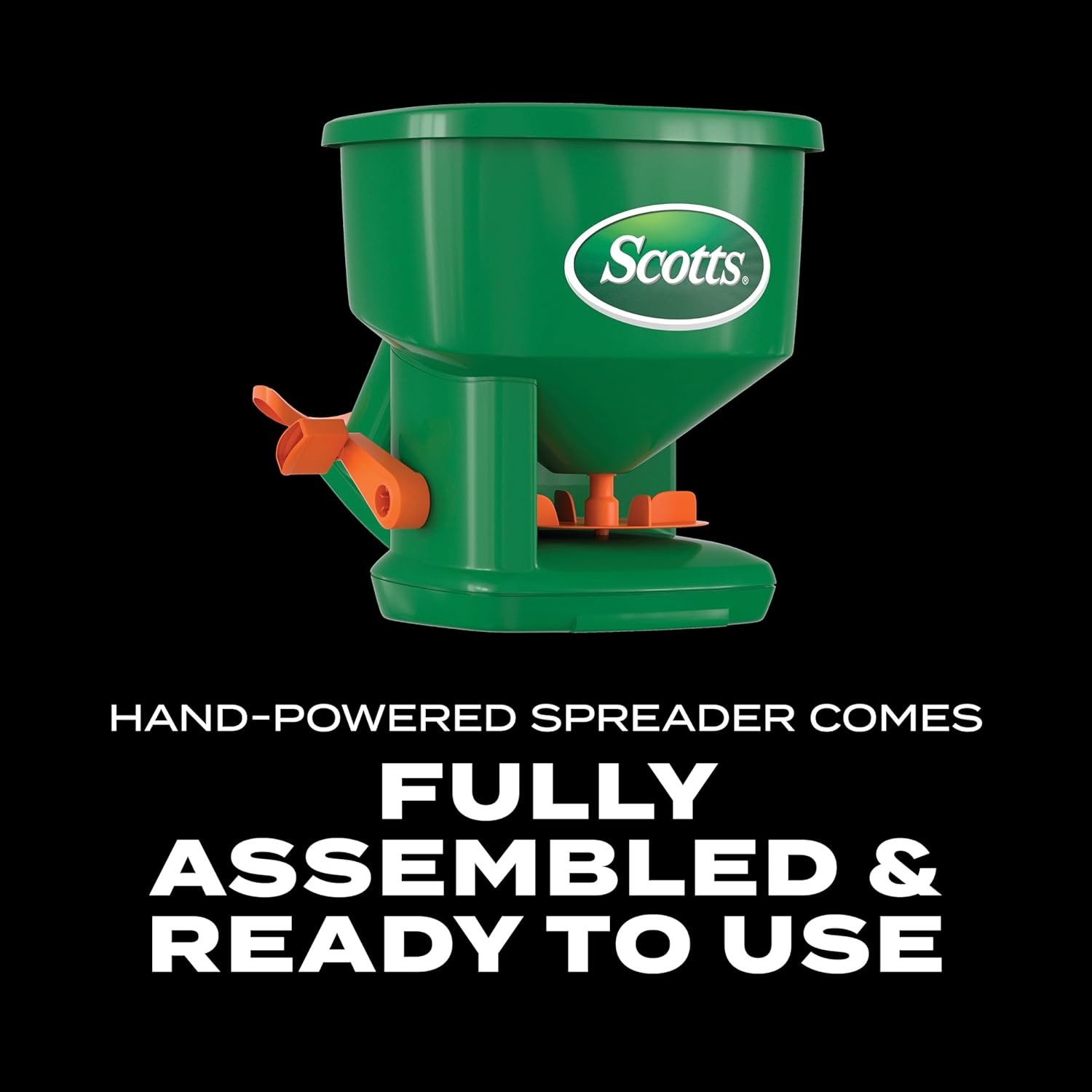 Scotts Whirl Hand-Powered Spreader | For Grass Seed, Lawn Fertilizers, Salt, and Ice Melt, Handheld Spreader Holds up to 1,500 sq. ft. of Product